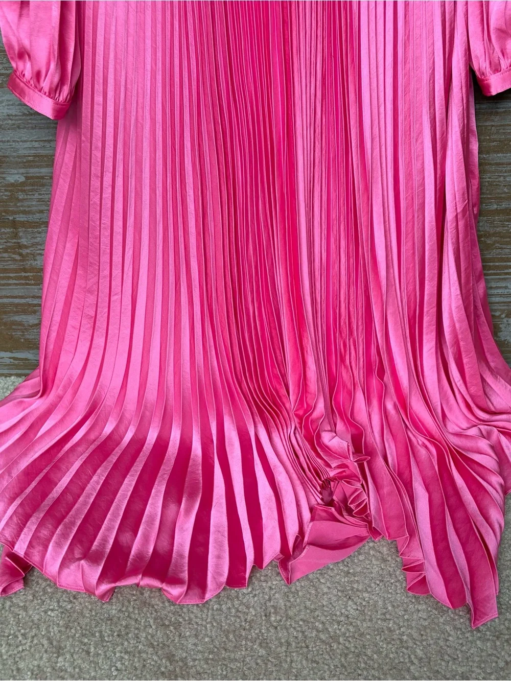 A.L.C. Naples Pleated Cut Handkerchief Dress Pink Event Summer Womens 14 - Picture 3 of 8